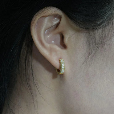 S925 Silver Moissanite Look Round Hoop Earrings - CaratixJewelry
