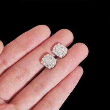 S925 Silver Moissanite Hip Hop Earrings Trendy Jewelry - CaratixJewelry