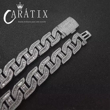 CARÁTIX - Fashion Custom Cuban Link Chain 16mm Bling Zircon Pig Nose Chains Necklace Men Birthday Gift Valentine's Day Gift for Men & Girls & Boys Mothers' Day Gift #Springtok