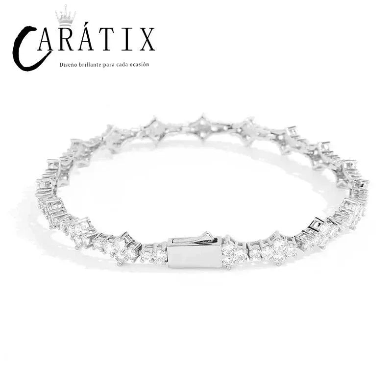 CARÁTIX 6.5mm Iced Out CZ Cross Tennis Link Choker Necklace - CaratixJewelry