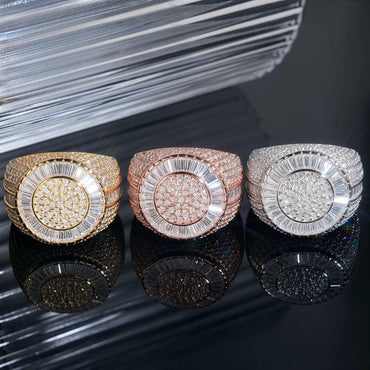 D-Color VVS Moissanite Hip Hop Ring | S925 Silver Unisex Iced Out Fashion Jewelry - CaratixJewelry
