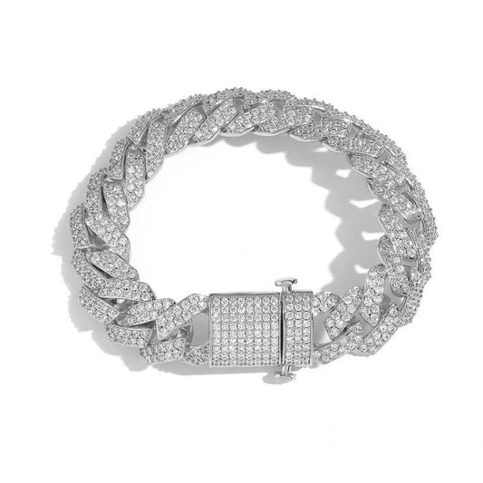 CARÁTIX – 15mm Miami Cuban Chain Necklace | Prong 5A CZ Bling Hip Hop Jewelry for Men & Women