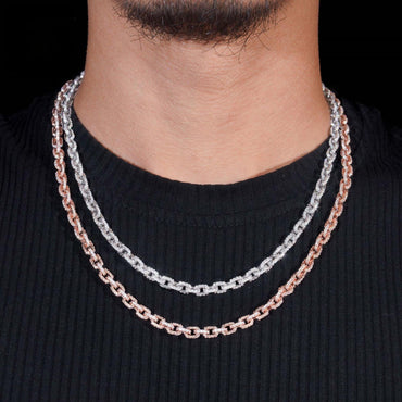 5.2mm Moissanite Cuban Link Chain – 925 Sterling Silver Iced-Out Hip Hop Necklace with Box Clasp - CaratixJewelry