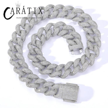 CARÁTIX Iced Out Round CZ Cuban Miami Link Chain Necklace – Hip Hop Jewelry in Gold & Silver for Men & Women - CaratixJewelry