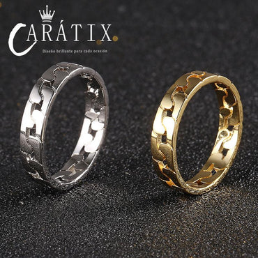Caratix-New Couple Ring Plated Niche Design Simple Personality Unisex Twist Ring High Quality Hip Hop Ring