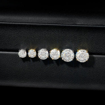 S925 Silver VVS Nest Cut Moissanite Stud Earrings - CaratixJewelry