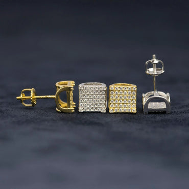 New Hip Hop VVS S925 Silver Moissanite Stud Earrings - CaratixJewelry