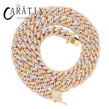 CARÁTIX 10mm Claw Set Cuban Chain | 3A+ CZ Iced Out Hip Hop Necklace for Men - CaratixJewelry