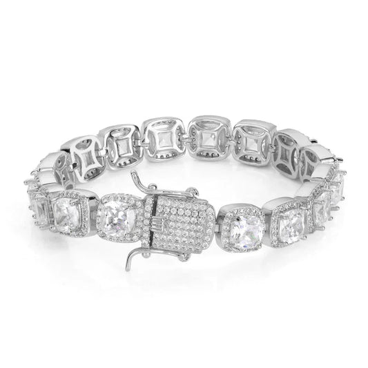 CARÁTIX 10mm Cluster Tennis Chain Bracelet – Bling Crystal Zirconia Sugar-Style Jewelry for Women - CaratixJewelry