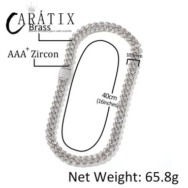 CARÁTIX 10mm Square CZ Cuban Chain - CaratixJewelry