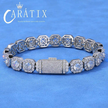 CARÁTIX 10mm/12mm Luxury Cubic Zirconia Tennis Necklace – Men’s & Women’s Cluster CZ Chain Jewelry - CaratixJewelry