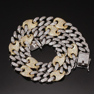 CARÁTIX 13mm Prong Cuban Chain | White AAA CZ Iced Out Hip Hop Necklace for Men - CaratixJewelry