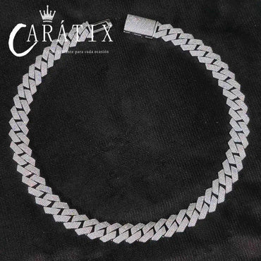 CARÁTIX – 15mm 4-Row Cuban Link Chain Necklace | White CZ Prong Hip Hop Jewelry for Men - CaratixJewelry