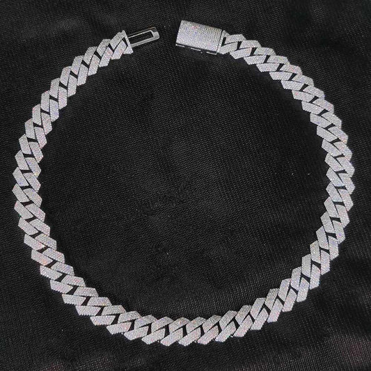 CARÁTIX – 15mm 4-Row Cuban Link Chain Necklace | White CZ Prong Hip Hop Jewelry for Men - CaratixJewelry