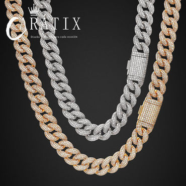 CARÁTIX 20mm 4-Row Cuban Chain | Claw Set CZ Iced Out Hip Hop Necklace for Men - CaratixJewelry