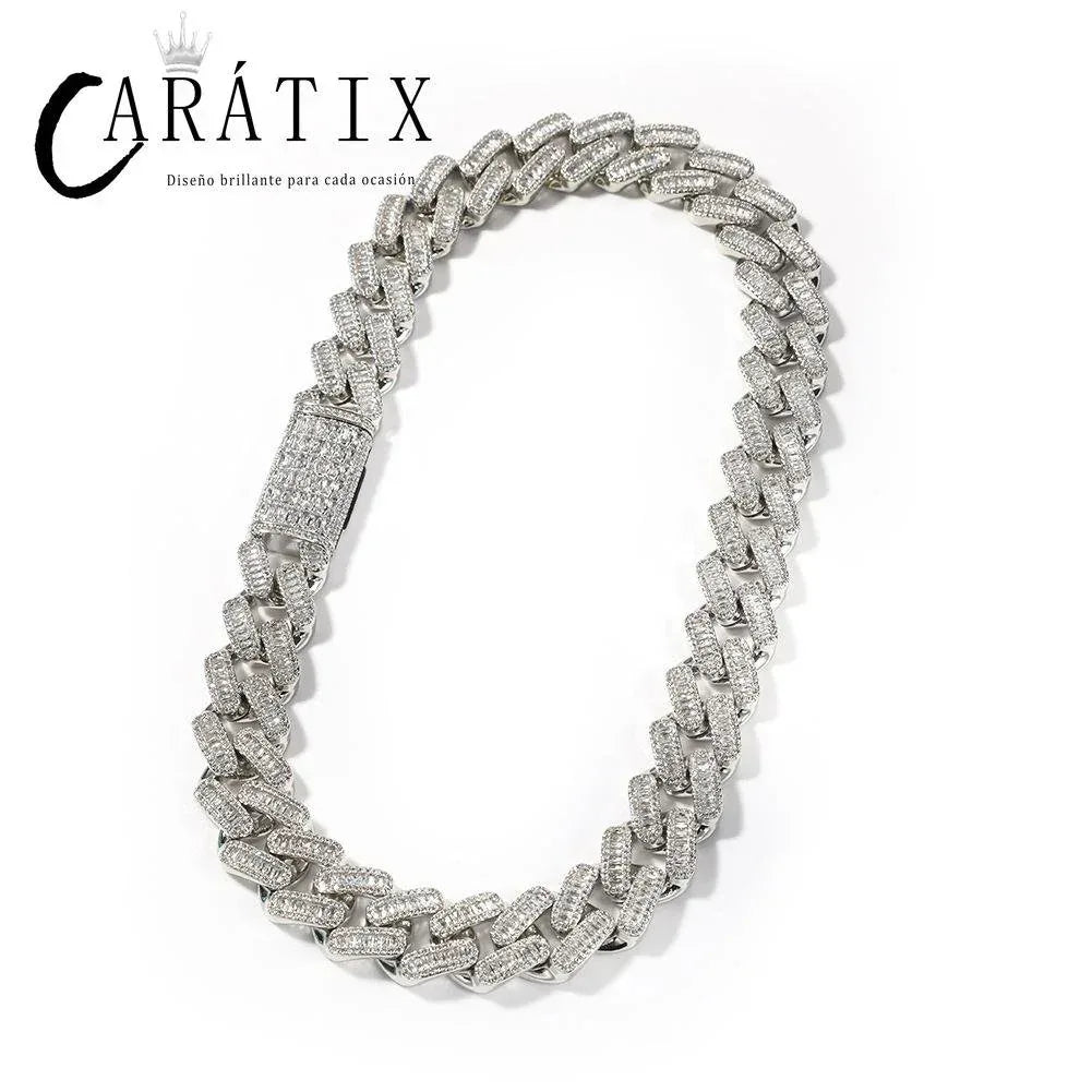 CARÁTIX – 20mm Big Heavy Square Cuban Miami Link Chain Necklace | 3A+ CZ Bling Iced Hip Hop Jewelry for Men - CaratixJewelry