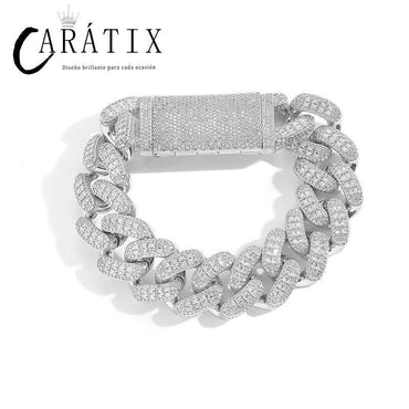 CARÁTIX 20mm Full CZ Cuban Chain Set | 5A+ Iced Out Hip Hop Necklace & Bracelet for Men - CaratixJewelry