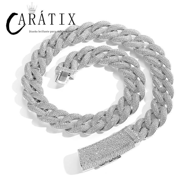 CARÁTIX 20mm Long Buckle Cuban Chain | 5A+ CZ Iced Out Hip Hop Necklace for Men - CaratixJewelry