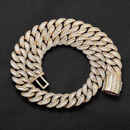 CARÁTIX – 20mm Rectangle Miami Cuban Link Chain | Solid CZ Iced Out Choker Necklace for Men & Women - CaratixJewelry