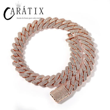 CARÁTIX 20mm Rhombus Cuban Chain | 3A+ CZ Iced Out Hip Hop Necklace for Men - CaratixJewelry