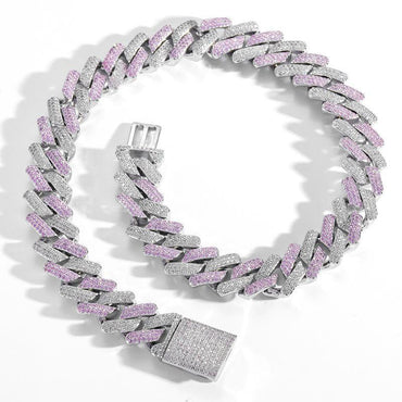 CARÁTIX 20mm Rhombus Cuban Chain Set | 3A+ CZ Iced Out Hip Hop Necklace & Bracelet for Men - CaratixJewelry