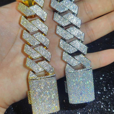 CARÁTIX 25MM 6-Row Cuban Chain Necklace – Thick CZ Prong Hip Hop Jewelry for Men & Women - CaratixJewelry