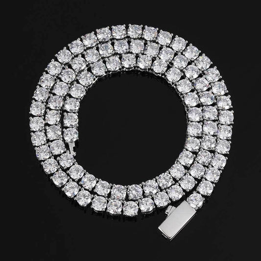 CARÁTIX 3–5mm 5A CZ Tennis Chain Necklace – Single Row Bling Cubic Zirconia Jewelry for Men & Women - CaratixJewelry