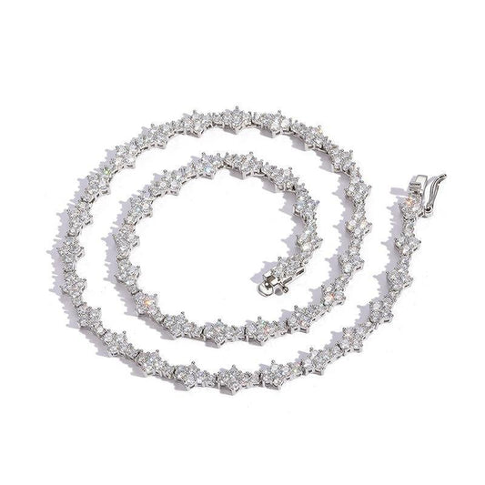 CARÁTIX 3mm Plum Flower Tennis Chain | Iced Out Hip Hop Choker Necklace for Women - CaratixJewelry