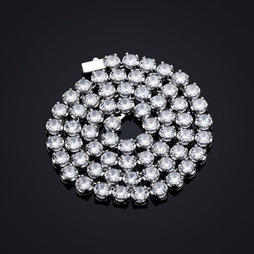 CARÁTIX 4-Claw Round CZ Iced Out Tennis Link Choker Necklace - CaratixJewelry