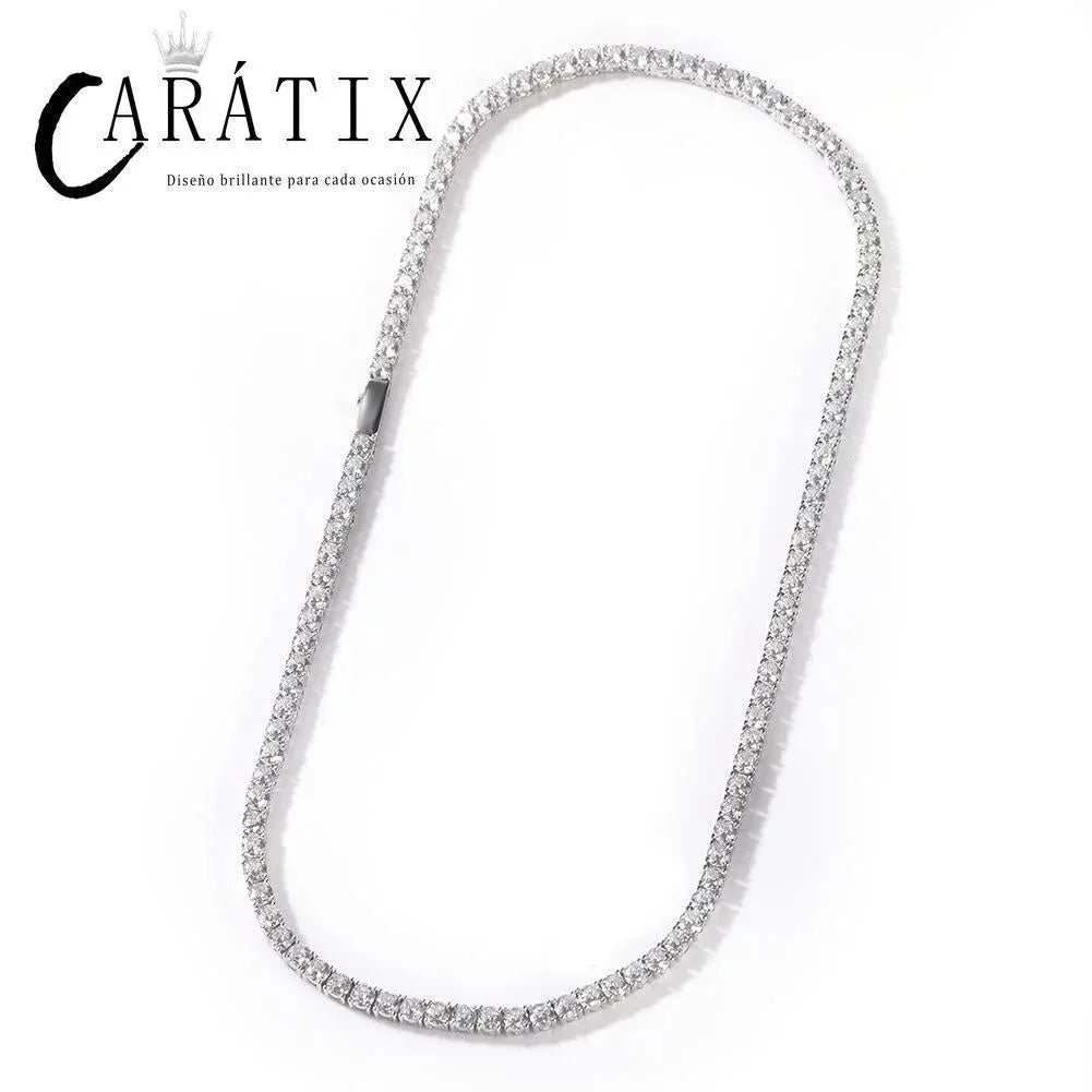 CARÁTIX 4mm CZ Iced Out Claw-Set Tennis Chain Choker Necklace - CaratixJewelry