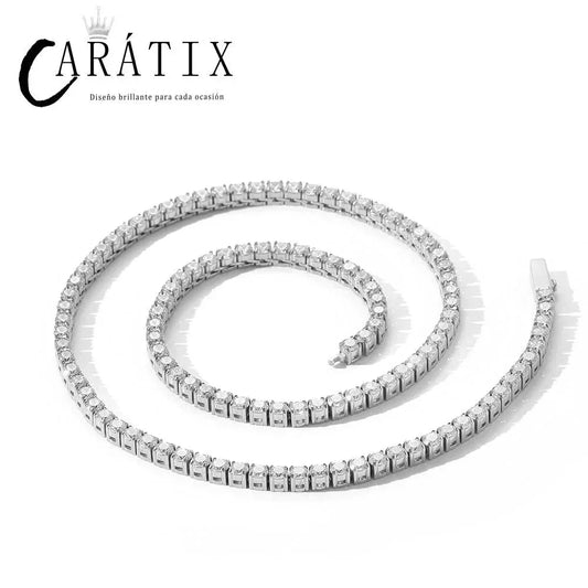 CARÁTIX 4mm Waterproof Stainless Steel Tennis Chain Necklace - CaratixJewelry