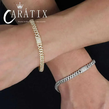 CARÁTIX 6mm Cuban Link Bracelet – Micro-Encrusted Zircon Iced Out Hip Hop Jewelry for Men & Women | Single Row Bling Gift - CaratixJewelry
