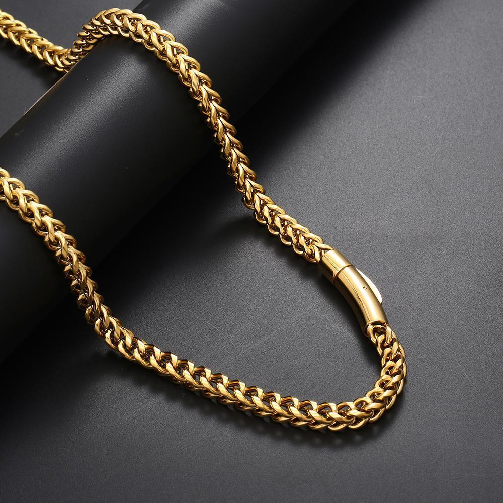 CARÁTIX – 6mm Franco Chain Necklace with Polishing Clasp | Hip Hop Jewelry for Men & Women, Street Style Bracelet Option - CaratixJewelry