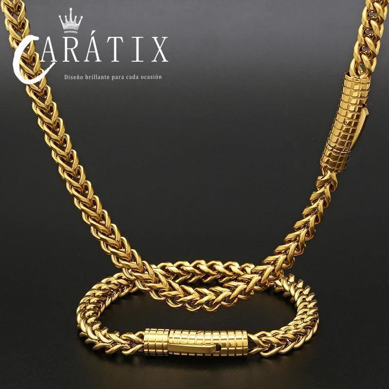 CARÁTIX – 6mm Franco Chain Necklace with Polishing Clasp | Hip Hop Jewelry for Men & Women, Street Style Bracelet Option - CaratixJewelry