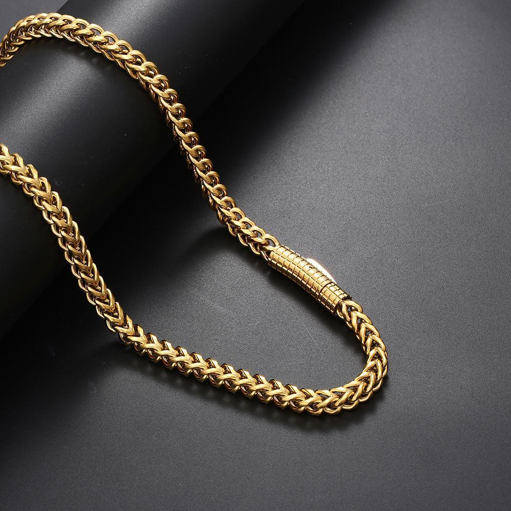 CARÁTIX – 6mm Franco Chain Necklace with Polishing Clasp | Hip Hop Jewelry for Men & Women, Street Style Bracelet Option - CaratixJewelry