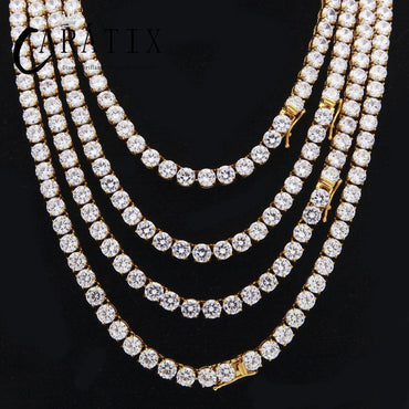 CARÁTIX 6mm Gold Stainless Steel Iced Out CZ Tennis Chain Necklace - CaratixJewelry