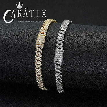 CARÁTIX 6MM Miami Cuban Link Charm Bracelet – Bling Zircon Hip Hop Jewelry for Men & Women - CaratixJewelry