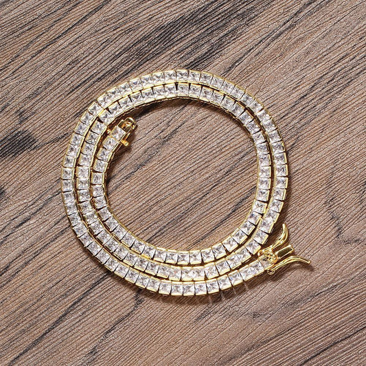 CARÁTIX 6mm Square Tennis Chain | AAA CZ Iced Out Hip Hop Necklace for Men - CaratixJewelry