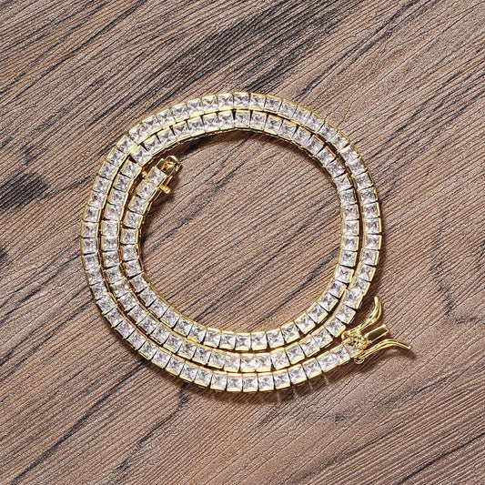 CARÁTIX 6mm Square Tennis Chain | AAA CZ Iced Out Hip Hop Necklace for Men - CaratixJewelry