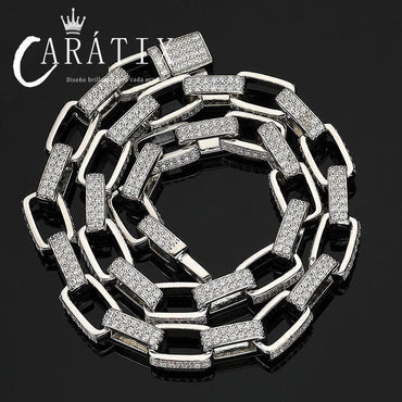 CARÁTIX 7"-28" Square Link Chain Bracelet – 5A+ CZ Iced Out Hip Hop Bling Jewelry for Men & Women | Rapper Gift - CaratixJewelry
