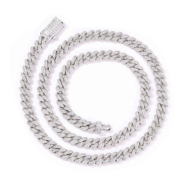 CARÁTIX – 7mm 5A+ CZ Paved Solid Cuban Curb Link Chain Necklace | Bling Hip Hop Jewelry for Men & Women - CaratixJewelry