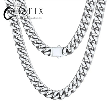 CARÁTIX – 8–16mm Miami Curb Cuban Link Chain Necklace | Hip Hop Iced Out Jewelry for Men & Women, Rapper Street Style - CaratixJewelry