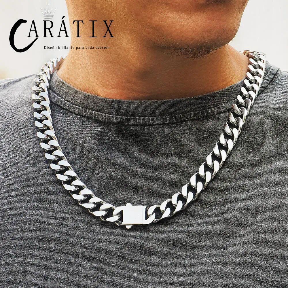 CARÁTIX – 8–16mm Miami Curb Cuban Link Chain Necklace | Hip Hop Iced Out Jewelry for Men & Women, Rapper Street Style - CaratixJewelry