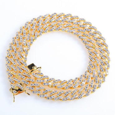 CARÁTIX – 8mm Cuban Link Chain Choker Necklace | Iced Out CZ Bling Hip Hop Jewelry for Men & Women, Rapper Street Style - CaratixJewelry