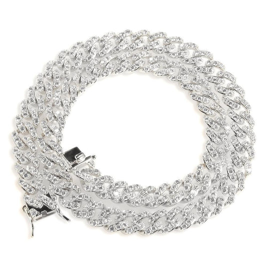 CARÁTIX – 8mm Cuban Link Chain Choker Necklace | Iced Out CZ Bling Hip Hop Jewelry for Men & Women, Rapper Street Style - CaratixJewelry