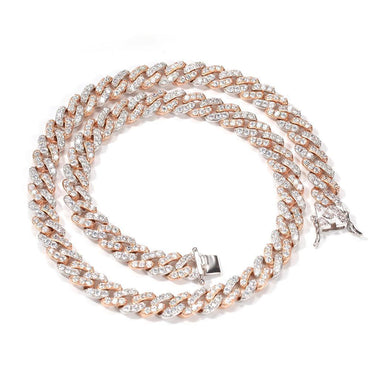 CARÁTIX – 8mm Cuban Link Chain Choker Necklace | Iced Out CZ Bling Hip Hop Jewelry for Men & Women, Rapper Street Style - CaratixJewelry