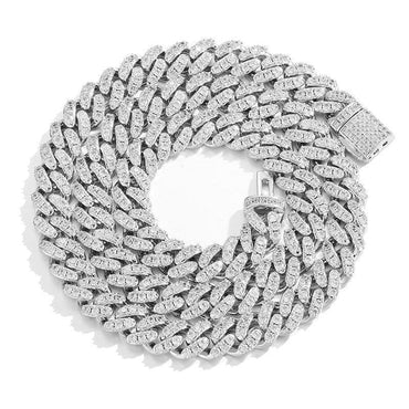 CARÁTIX 8mm Solid Cuban Link Chain Set – 5A+ CZ Iced Out Hip Hop Bling Bracelets & Necklaces for Men & Women | Unisex Rapper Gift - CaratixJewelry