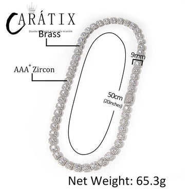 CARÁTIX 9mm Iced Out CZ Tennis Link Choker Necklace Unisex - CaratixJewelry