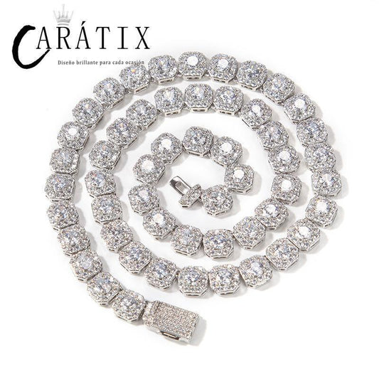 CARÁTIX 9mm Iced Out CZ Tennis Link Choker Necklace Unisex - CaratixJewelry