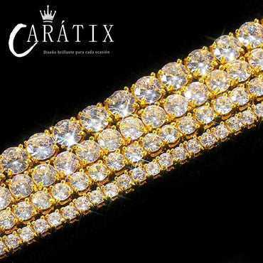 CARÁTIX AAAAA CZ Tennis Chain Necklace – Gold/Silver Brass Setting Luxury Cubic Zirconia Jewelry - CaratixJewelry